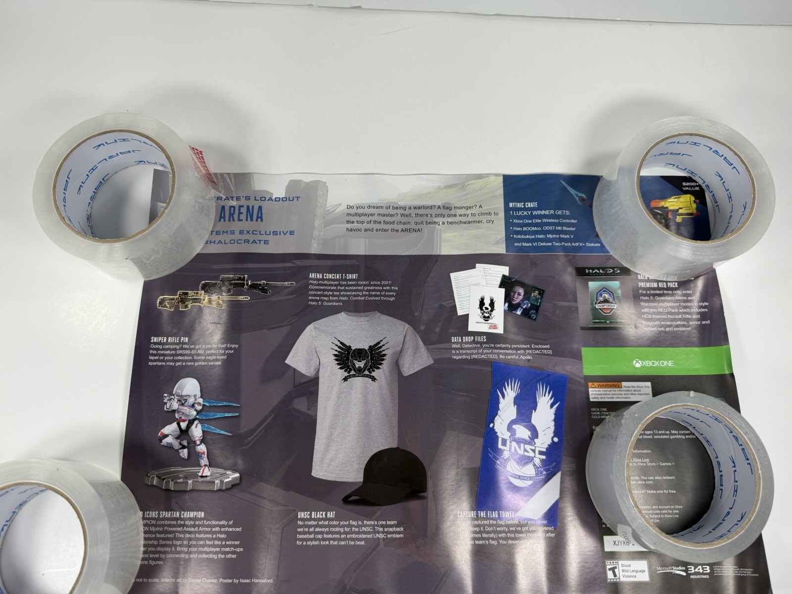 Halo Legendary Loot Crate ARENA Halo Icons Spartan 100% Complete with Shirt XL