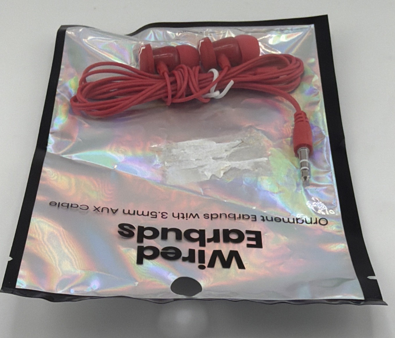 Universal 3.5mm Wired Earbuds Stereo Headphones In-Ear AUX Earphones Red Ornamen