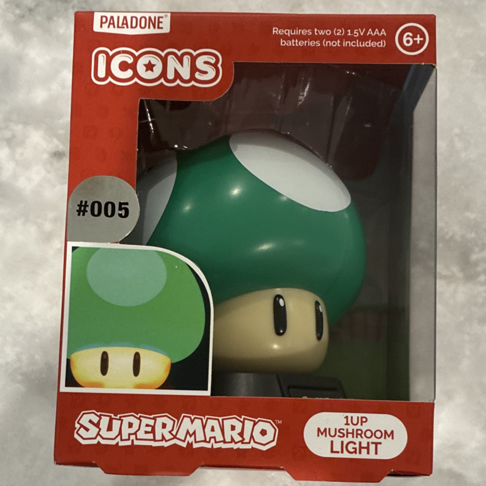 Super Mario 1UP Mushroom LED Icon Lamp Paladone #005 Nintendo Desk Light New Box