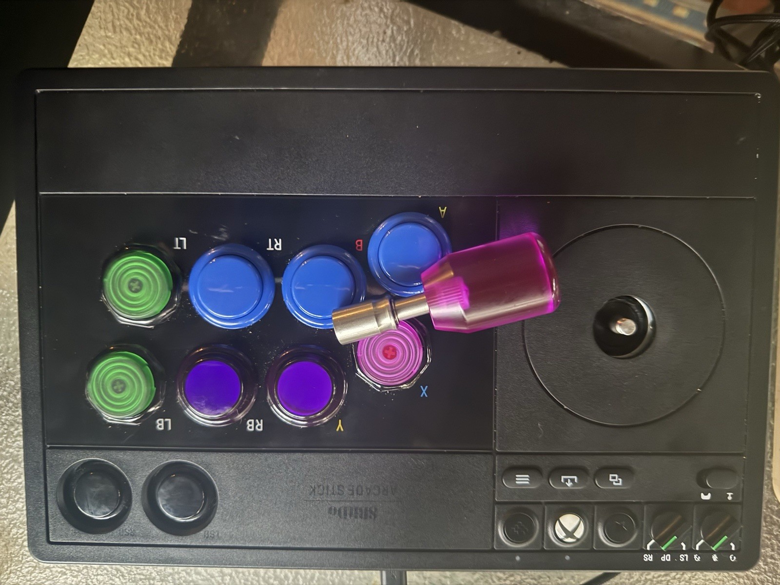 8BitDo Xbox, Qanba gravities, 1 pworkdhop button,detach joystick, purple Battop,