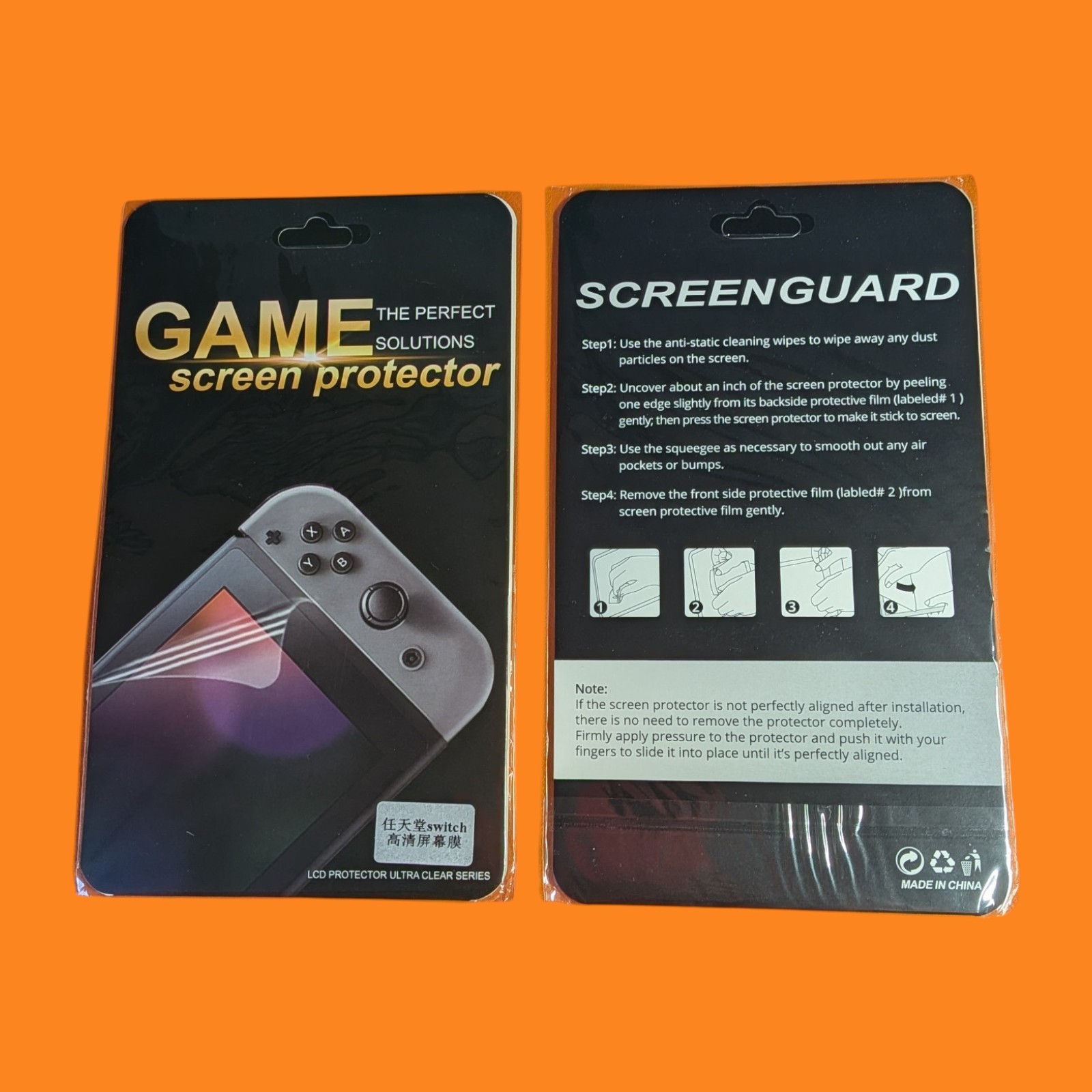 2 Pack Of LCD Ultra Clear HD Screen Protector for Nintendo Switch