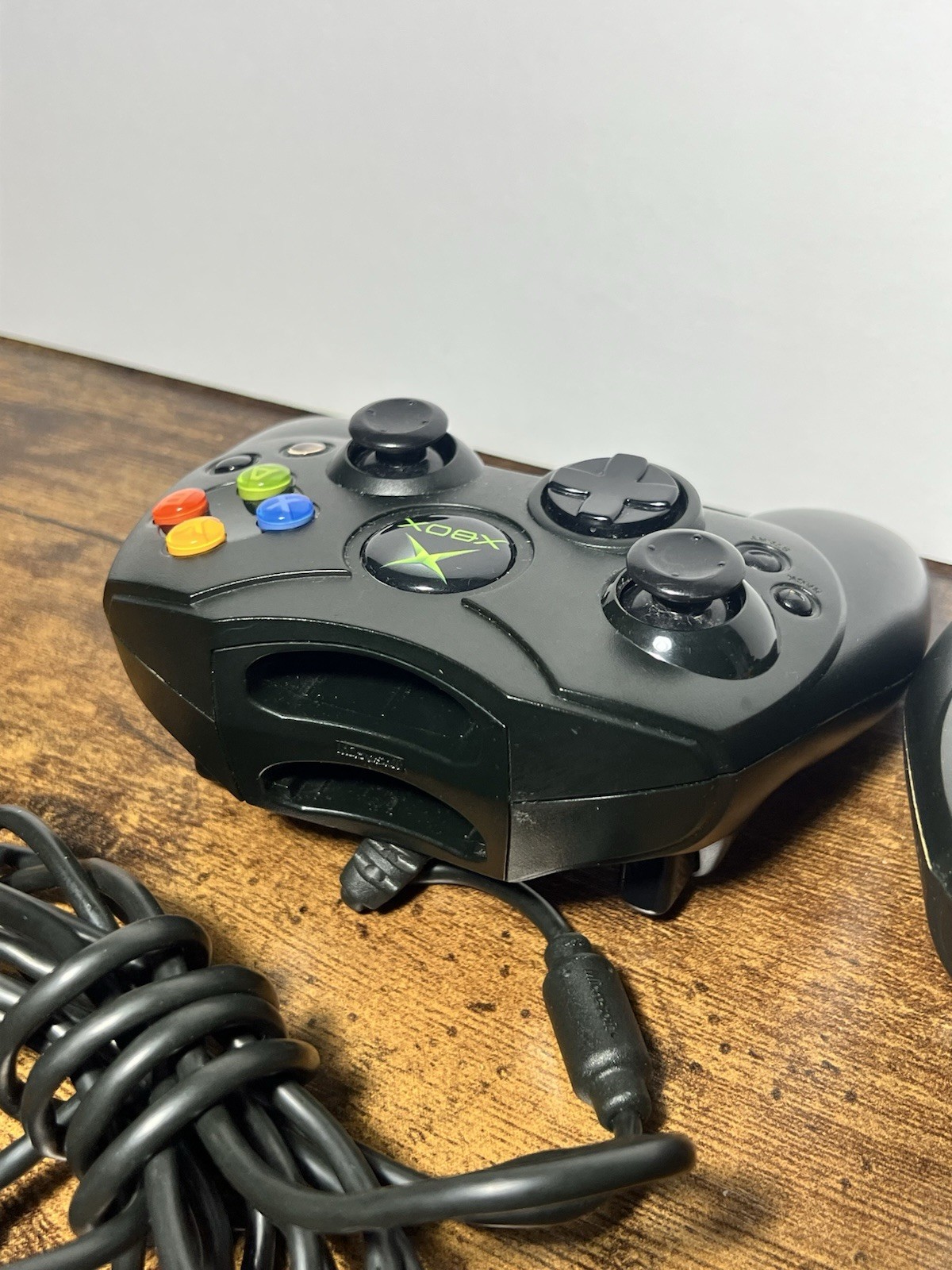 Original Microsoft Xbox Controller S Type Black X08-69873 OEM Wired Tested NICE