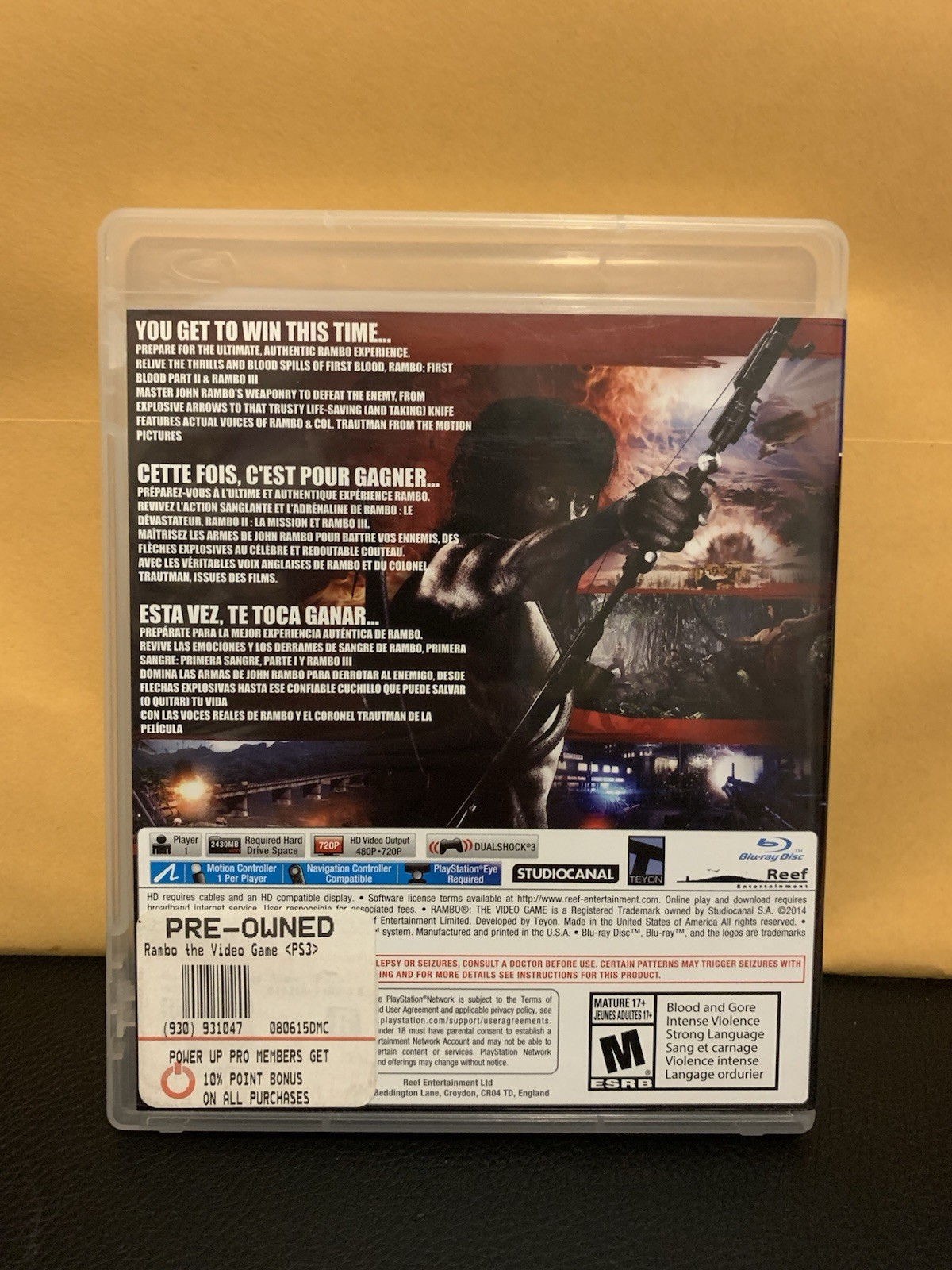 Rambo: The Video Game (Sony PlayStation 3, 2014) TESTED RARE