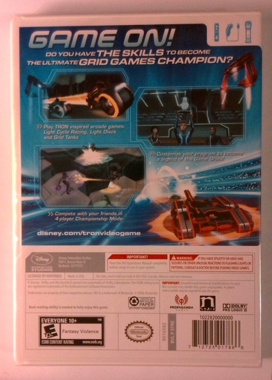 Tron Evolution Battle Grids (Nintendo Wii,2010), New
