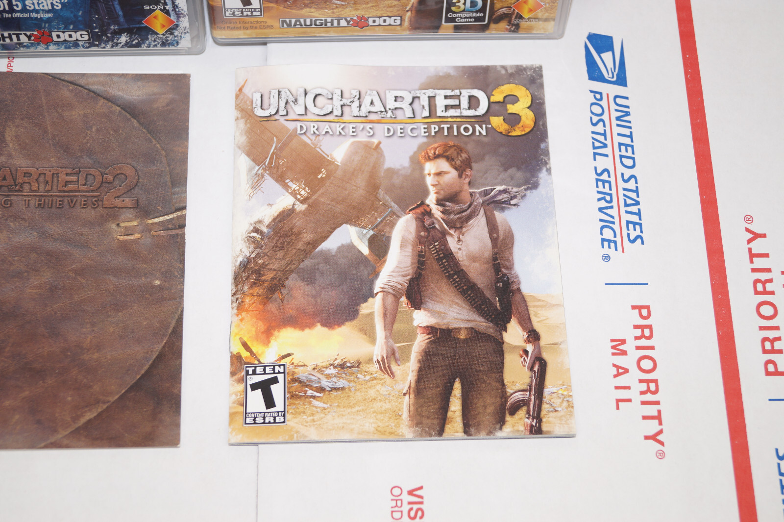 Sony PlayStation 3 PS3 Uncharted 1 2 3 Trilogy Bundle Lot Action Game Complete