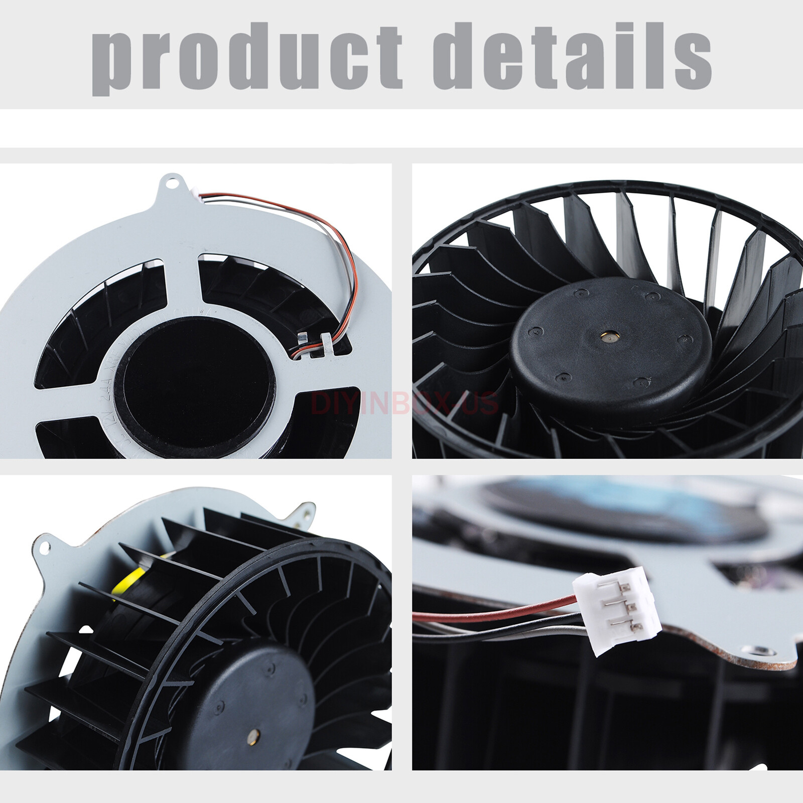 Internal Cooling Fan Replacement for Sony PlayStation 5 PS5 23 blades 3-Pin 12V