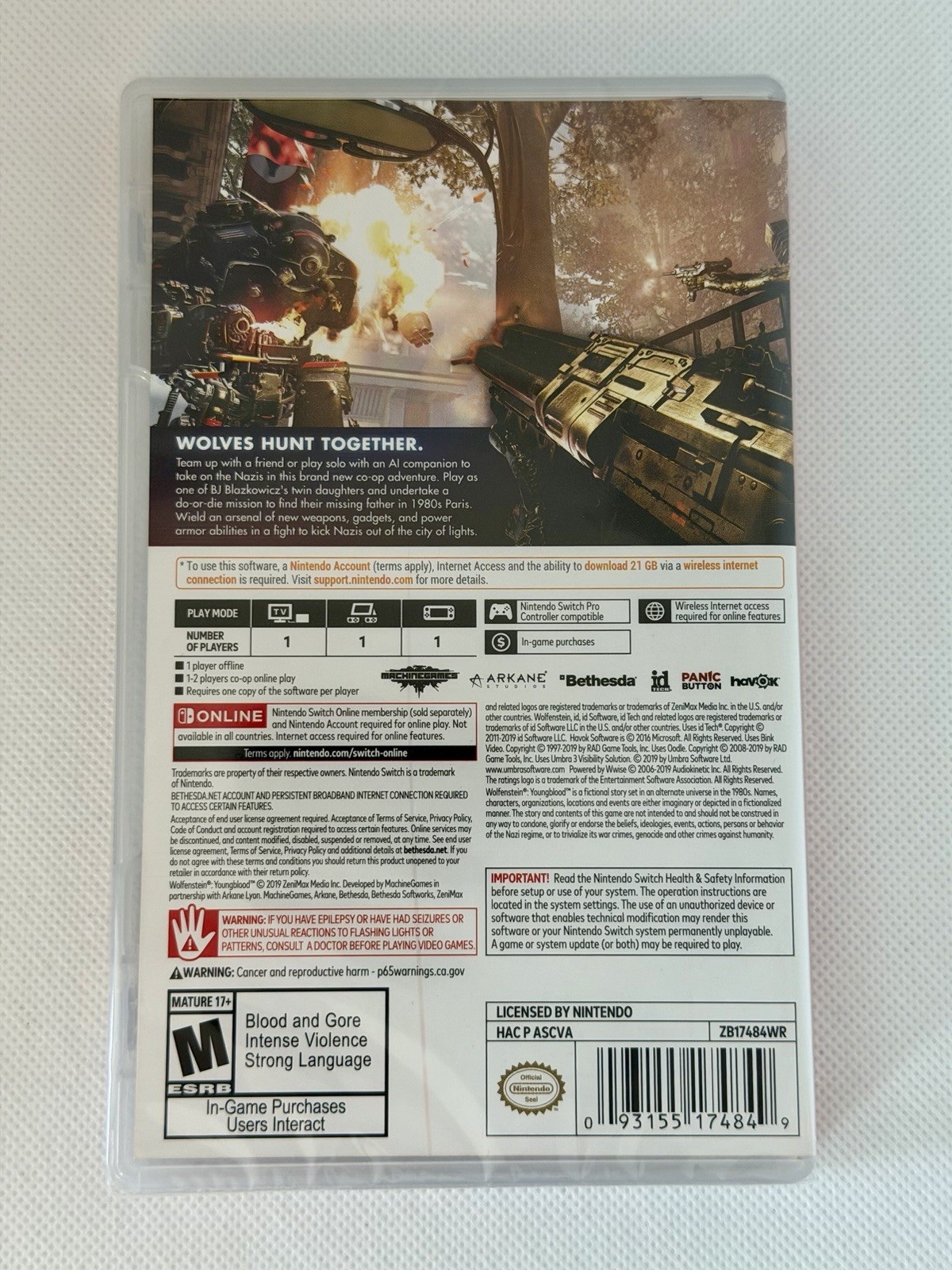 Wolfenstein: Youngblood – Nintendo Switch – New/Sealed – Ships Fast!