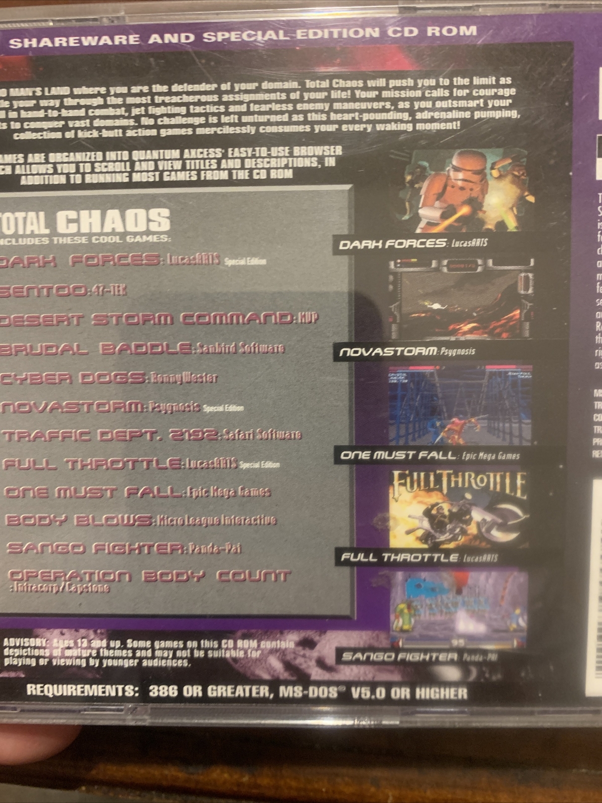 Total Chaos: 12 Explosive Action Games for Use w/ 386 or Greater, MS-DOS V5