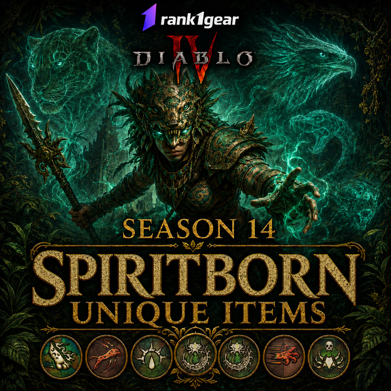 Diablo 4 Season 14 Spiritborn Uniques 1GA Ebewaka Kepeleke Emissary Midnight