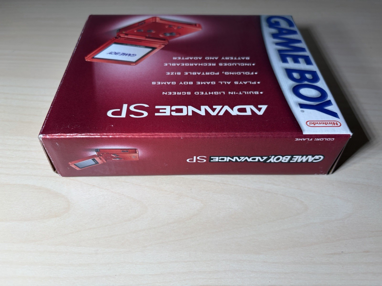 Nintendo GameBoy Advance GBA SP Flame Red Handheld Console Open Box