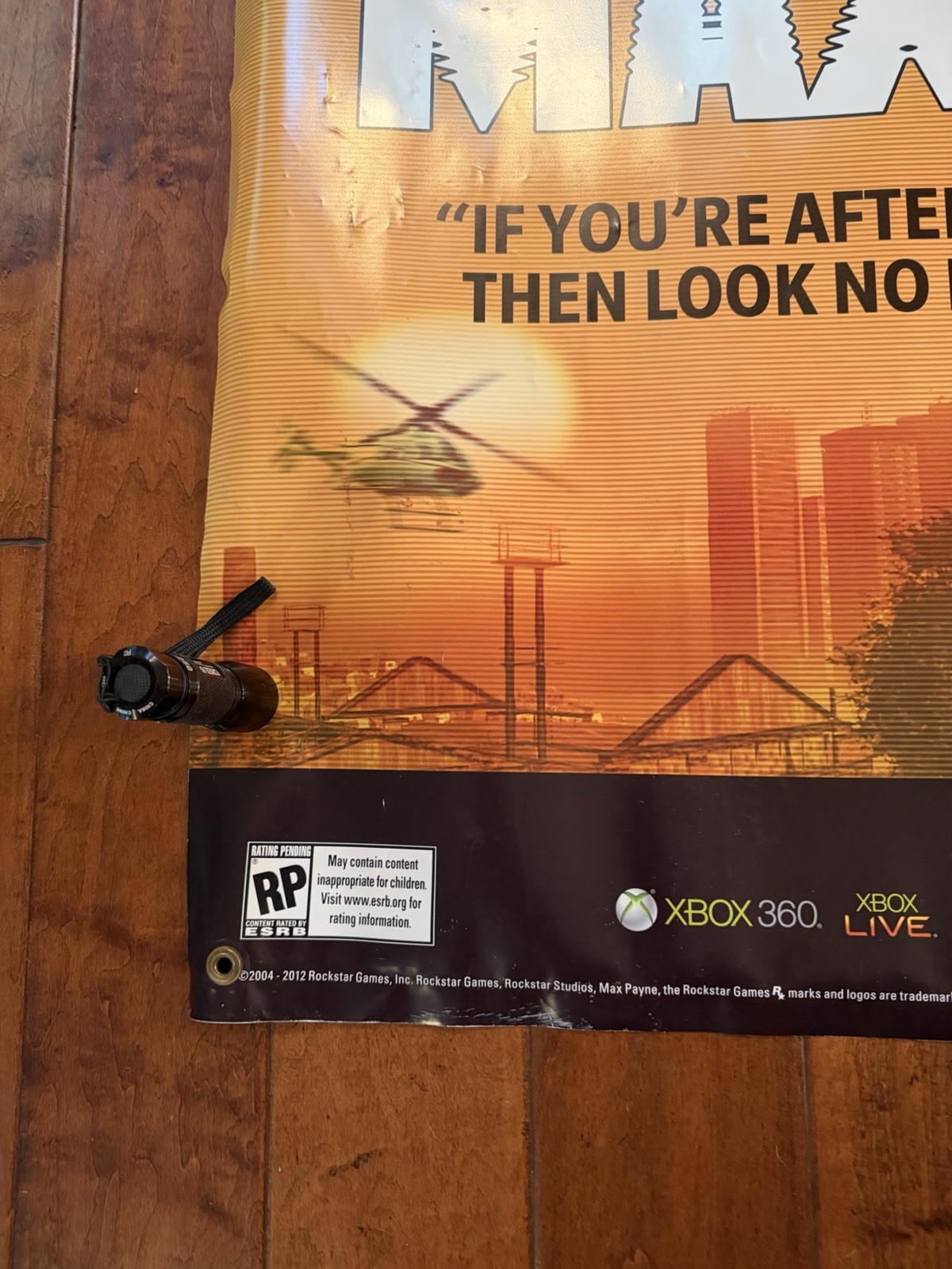 Max Payne 3 Promo Display Vinyl Banner LARGE 36″ X 70″ Store Display Double Side