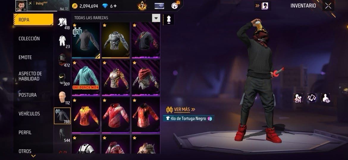 Free Fire Garena Android Account Skins Weapons Emotes Battle Royale Items