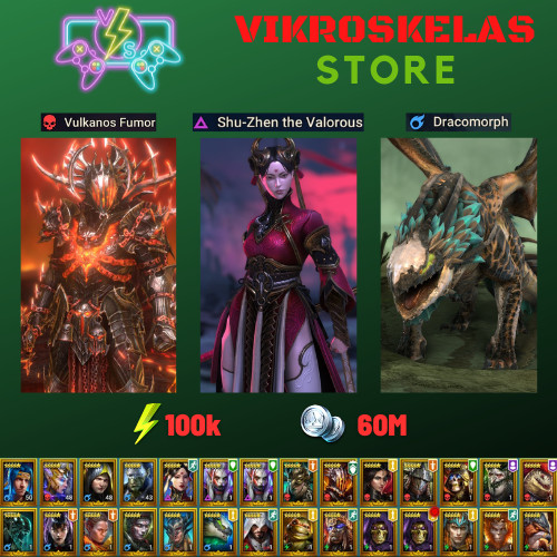 Raid Shadow Legends | Starter acc with Vulkanos : 100k energy/ 28 Legendary hero