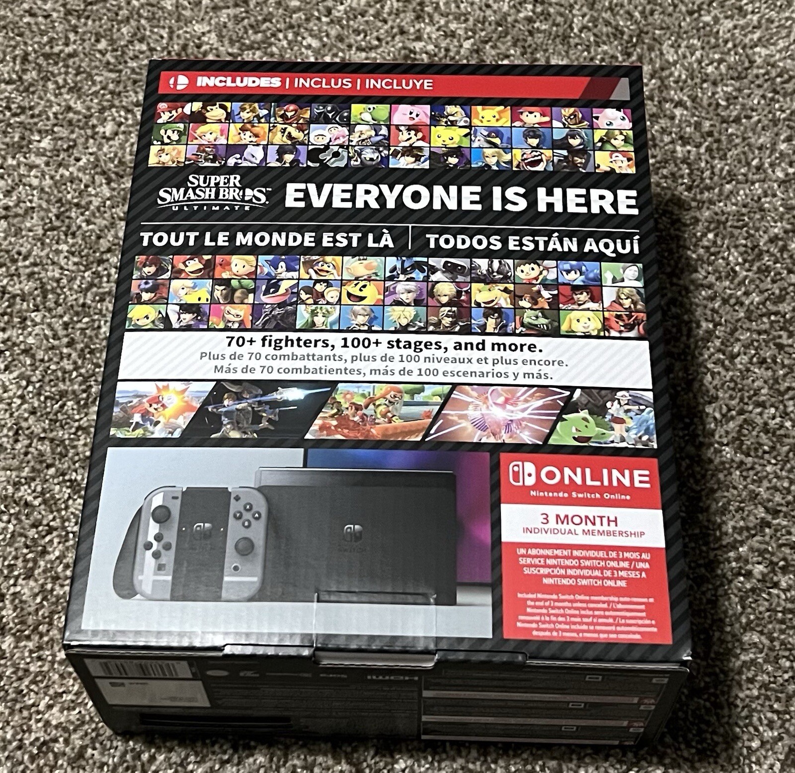 Nintendo Switch (OLED Model) Super Smash Bros. Bundle 64GB Console – Gray NEW