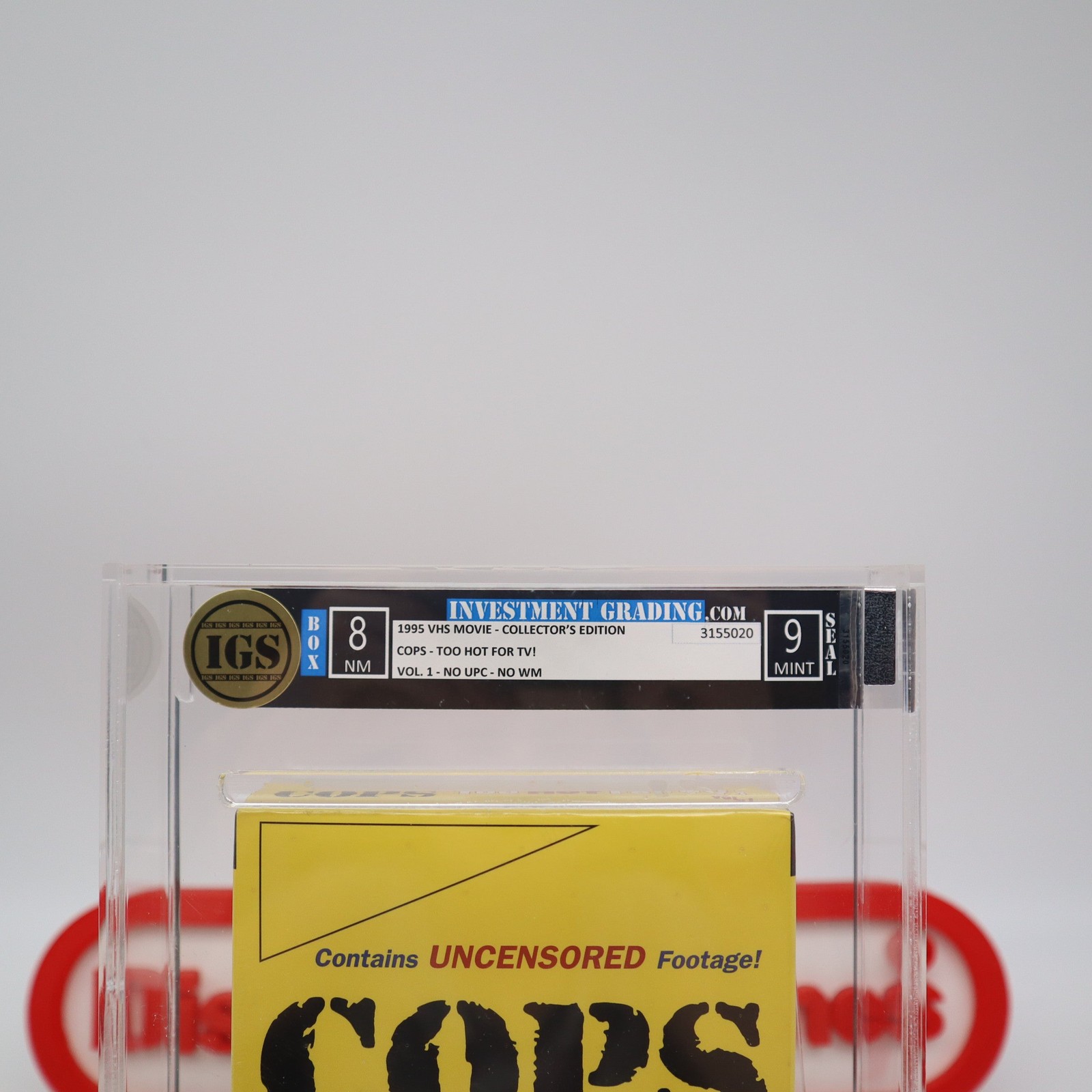 VHS COPS: TOO HOT FOR TV COLLECTOR’S- IGS GRADED 8 BOX & 9 SEAL! NEW & Sealed!