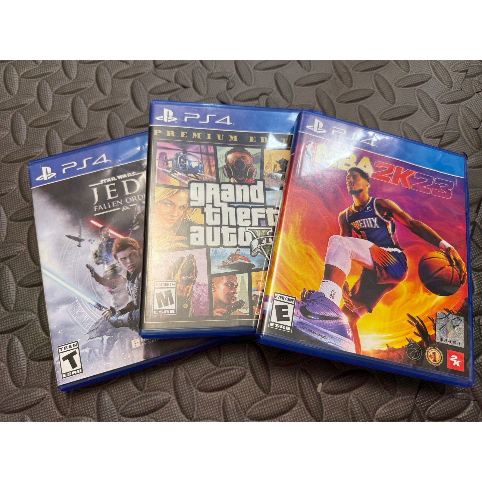 PS4 Game Bundle NBA 2K23 Grand Theft Auto V Premium Star Wars Jedi Fallen Order