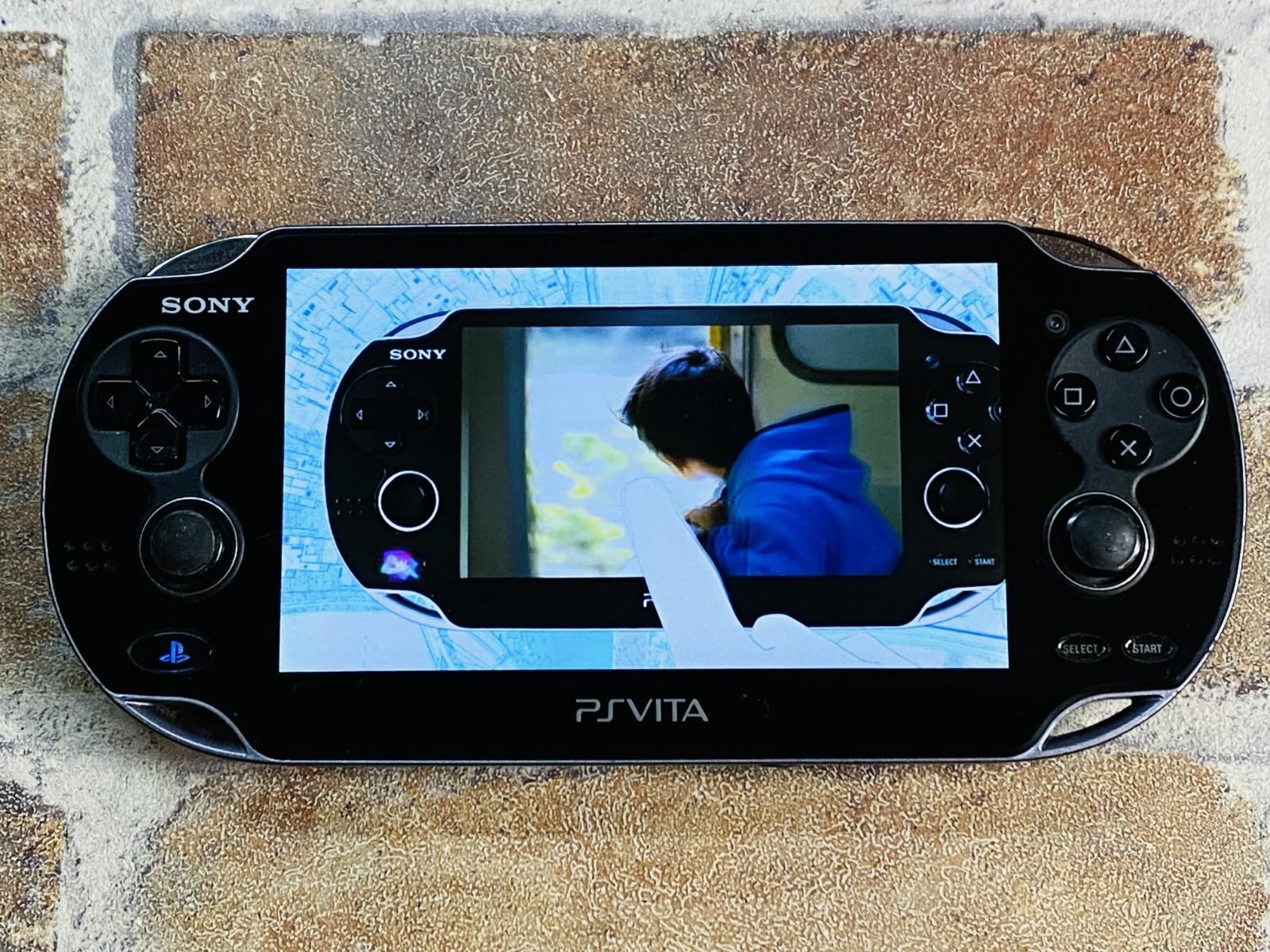 PS Vita PCH-1100 AB01 Crystal Black SONY Playstation 8GB Charger Tested No.2D