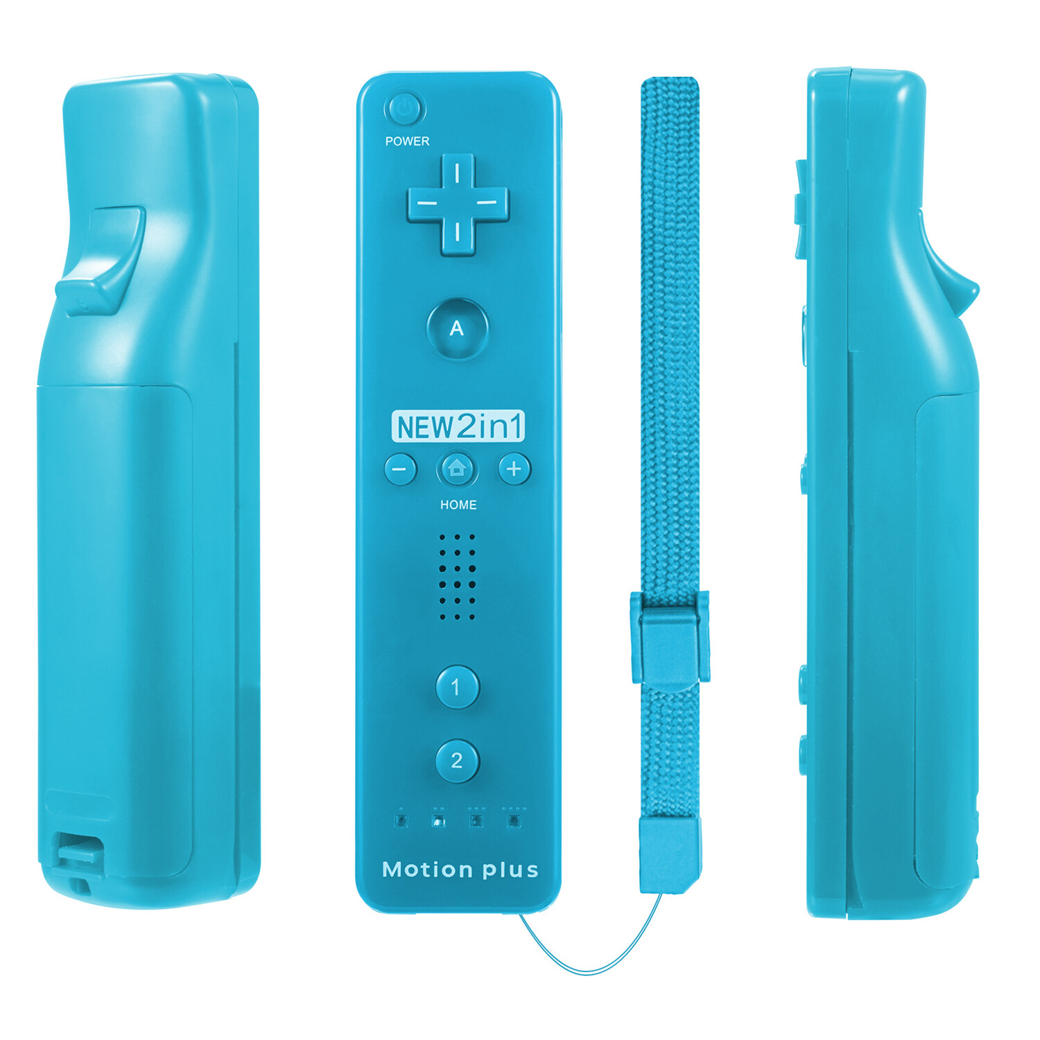 1&2 Pack Blue Wiimote Built-in Vibration Motion Plus Remote Controller /Nunchuck