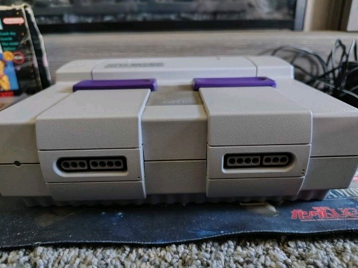 SUPER Nintendo SNES CONSOLE W/Mario Cart +5 game bundle 2 controllers *TESTED