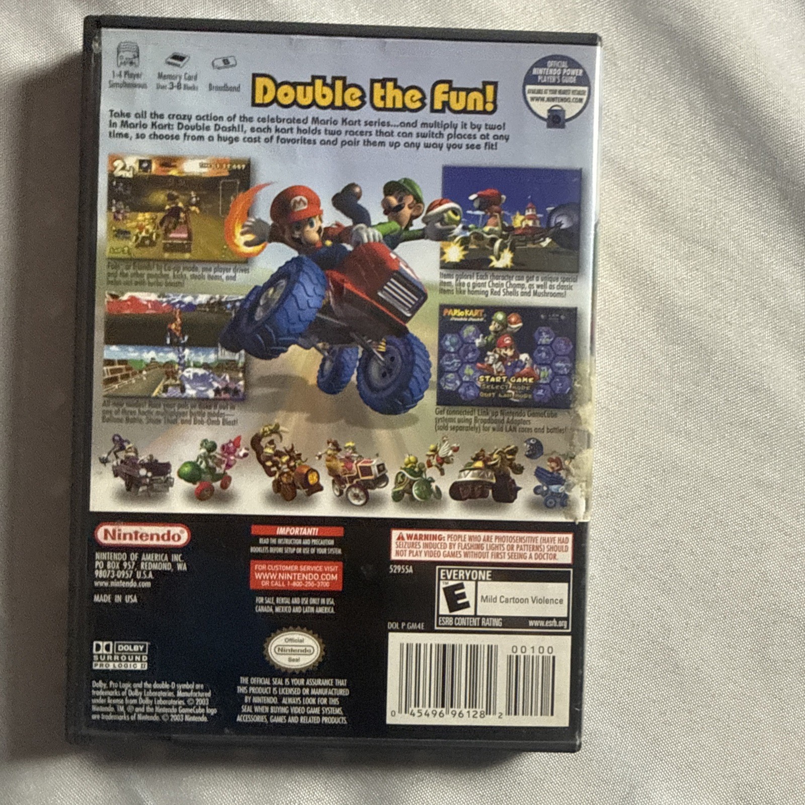 Mario Kart: Double Dash!! (Nintendo GameCube, 2003) W/ Manual