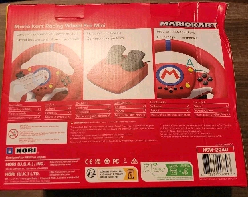 Hori NSW-204U Mario Kart Racing Wheel Pro Mini for Nintendo Switch
