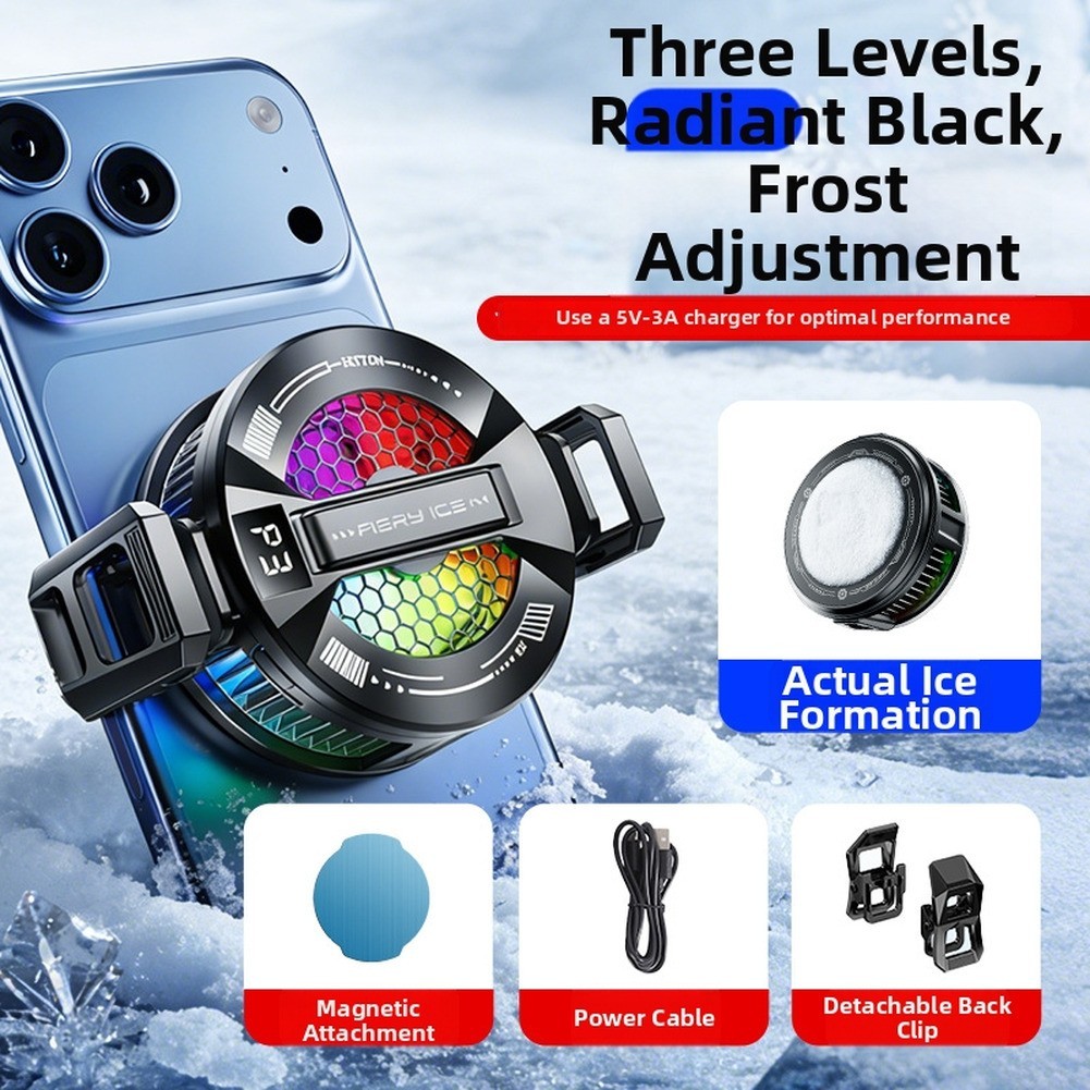 Type C Phone Cooler with RGB Light Smart Cooling Lightweight 60g ABS Build