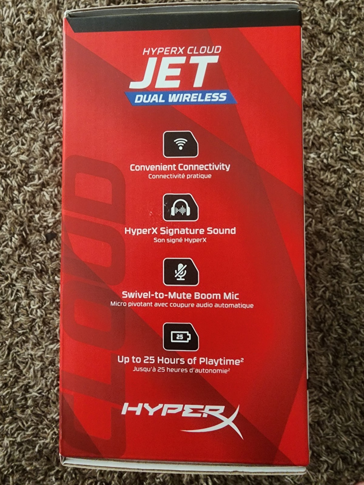 HyperX Cloud Jet Dual Wireless Headset Black 2.4GHz RF + Bluetooth Boom Mic