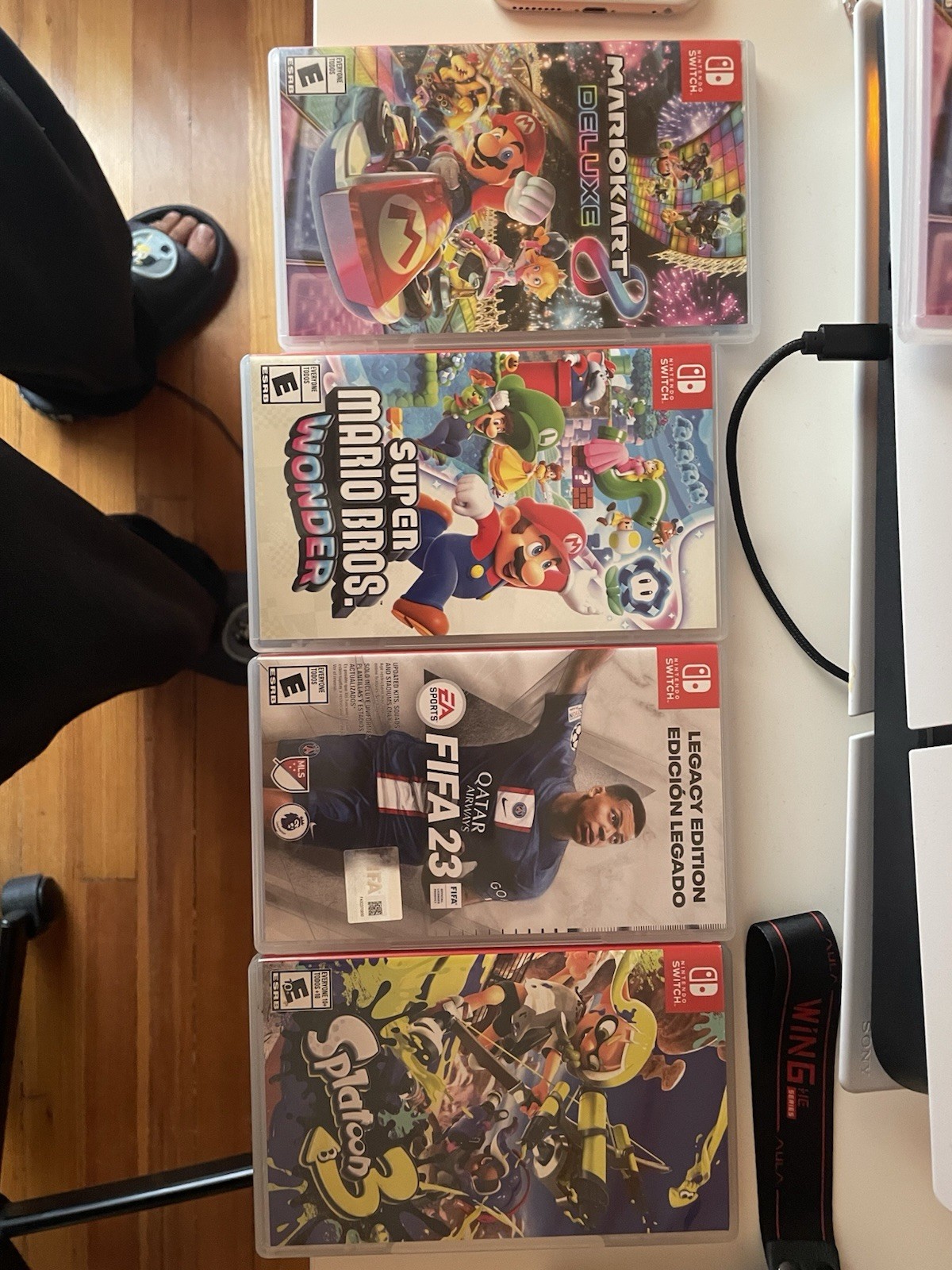 Nintendo Switch (OLED Model) 64GB White Dock, Extra joy coins, games