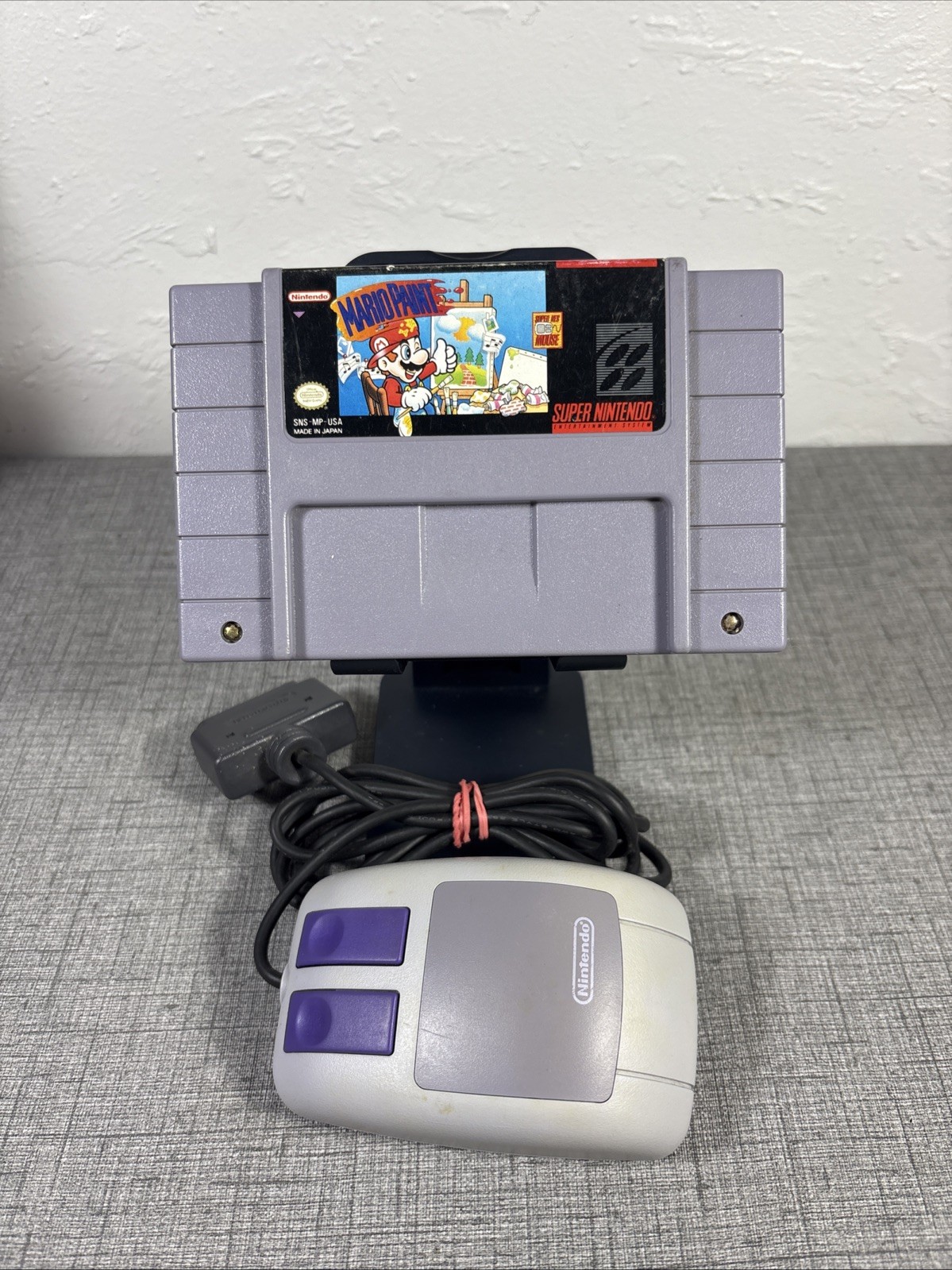 Mario Paint (Super Nintendo SNES 1992) Cartridge with Mouse Untested As Is