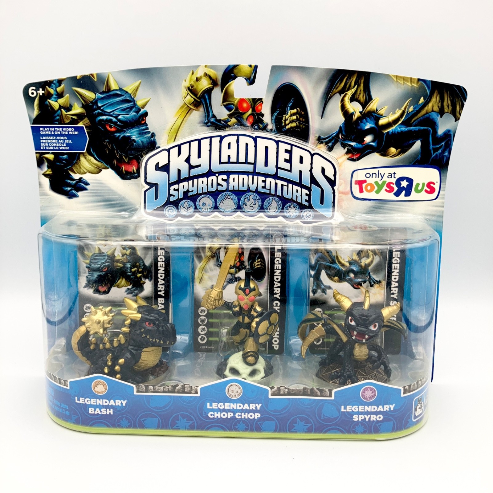 Skylanders Spyros Adventure Legendary Figures 3 Pack Bash Chop Chop Spyro NEW