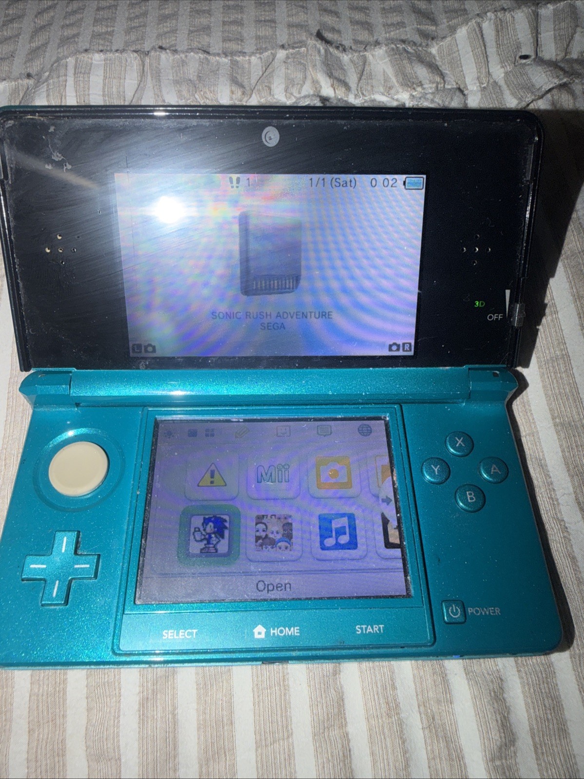 Nintendo 3DS Aqua Blue Handheld Console System CTR-001