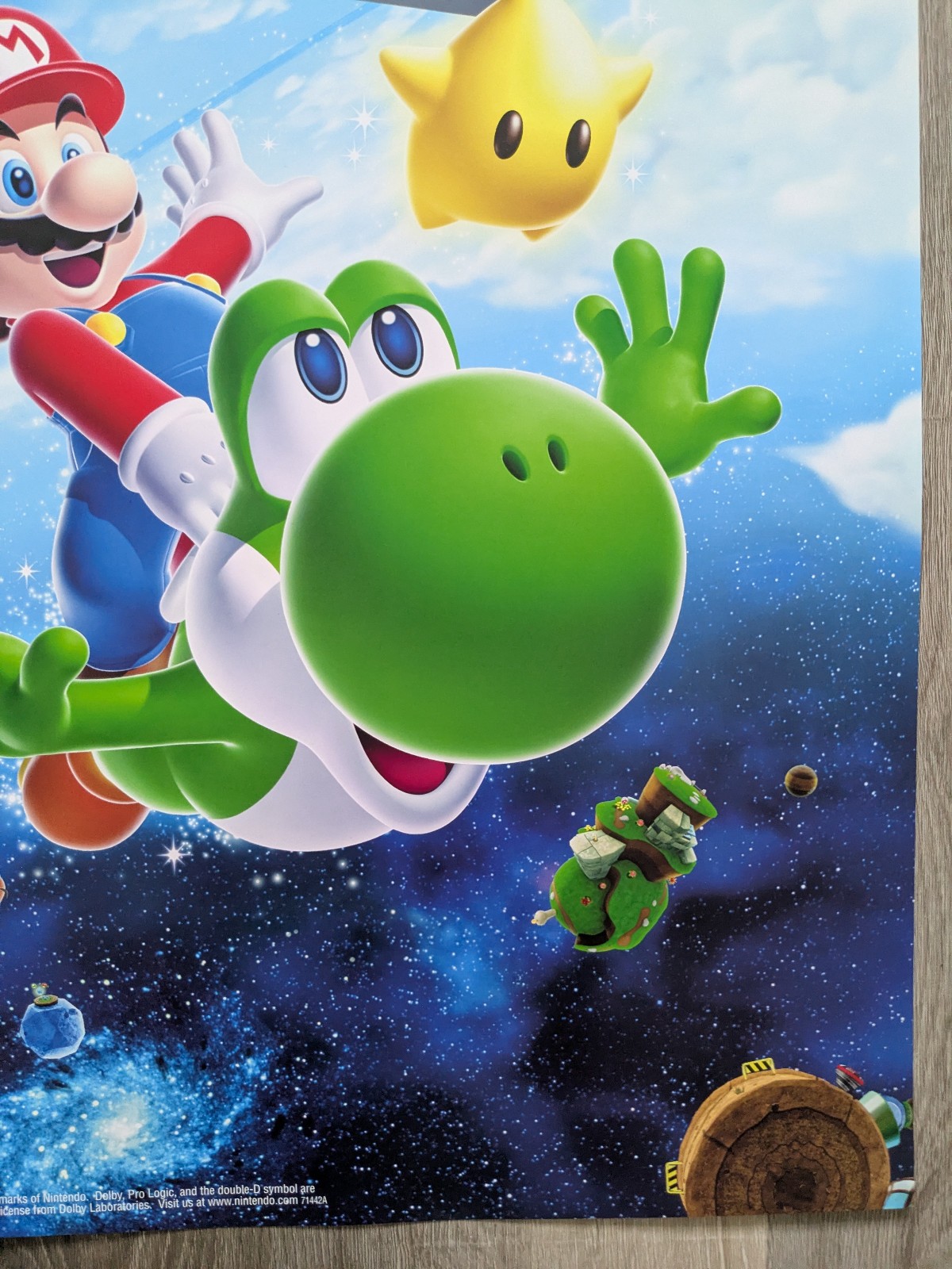 Authentic Super Mario Galaxy 2 Nintendo Wii Video Game Promo Poster 22 x 28 RARE