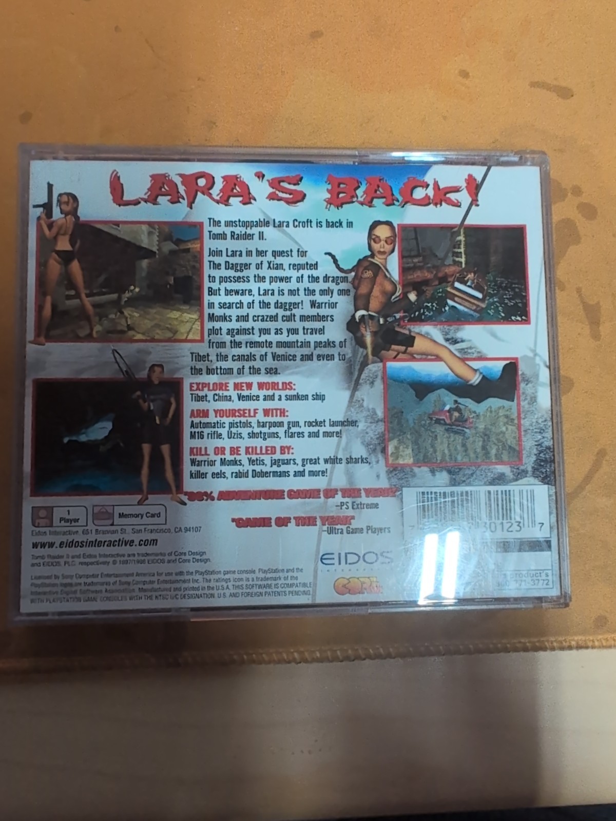 Tomb Raider II (PS1, 1997) Black Label CIB Tested Sony PlayStation Complete