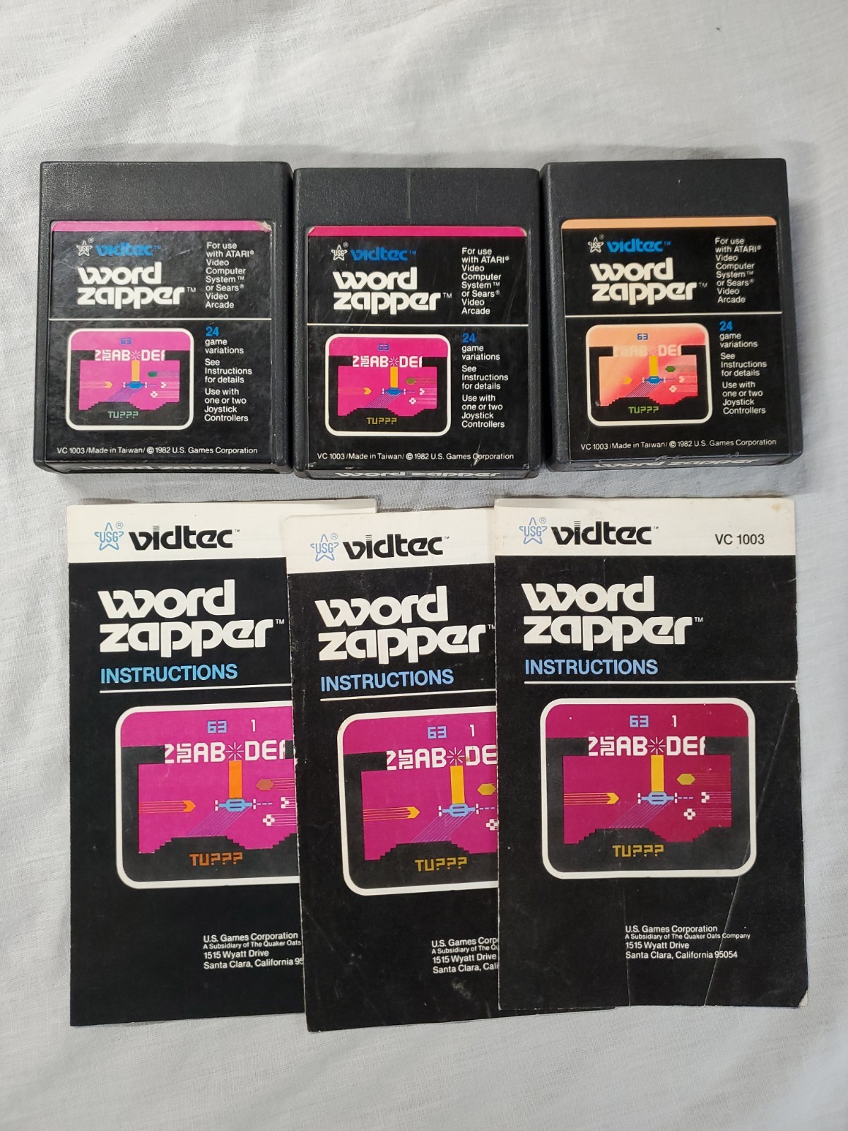 Word Zapper Atari 2600 (Vidtec, 1982) Cart And Manual Tested