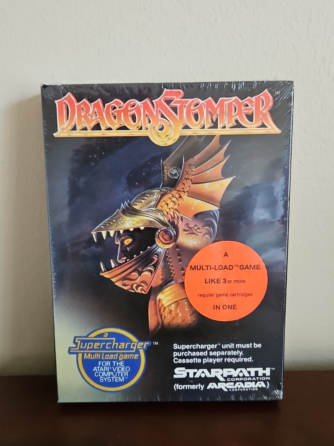 Vintage Rare Atari 2600 DragonStomper Starpath SuperCharger Cassette New Sealed