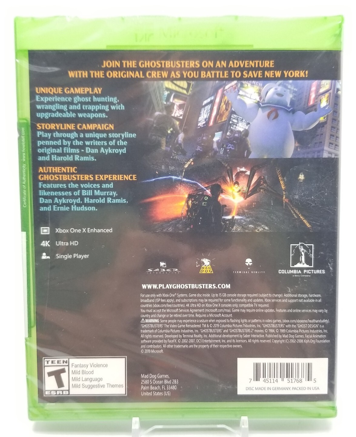 Ghostbusters The Video Game – Remastered (Microsoft Xbox One 2019) Brand New NIB