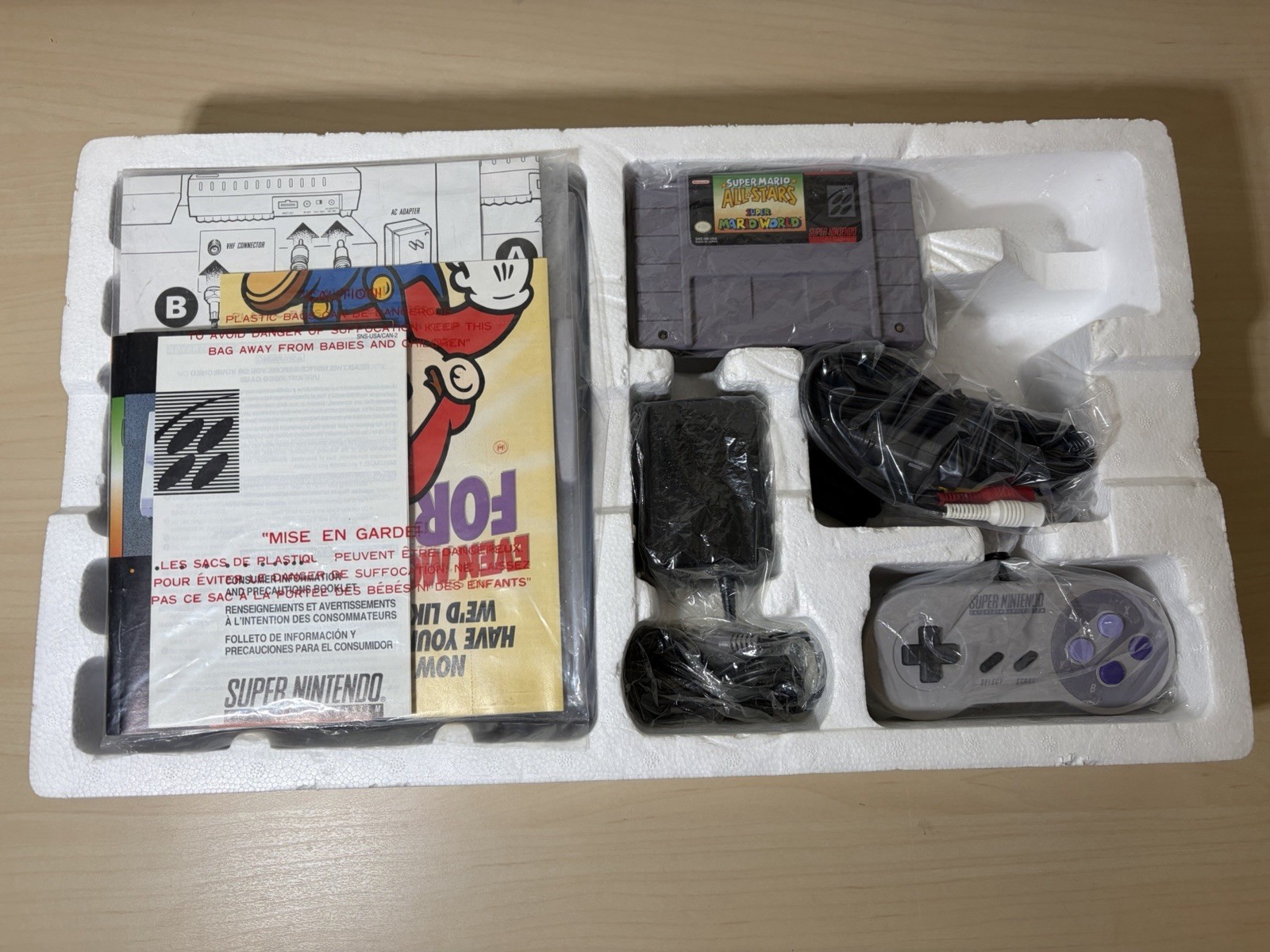 Super Nintendo SNES Console Super Mario All Stars – Complete – Mint Condition