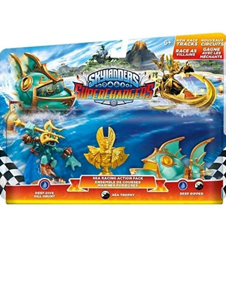 Skylanders SuperChargers Sea Racing Action Pack Gill Grunt Reef Ripper Trophy