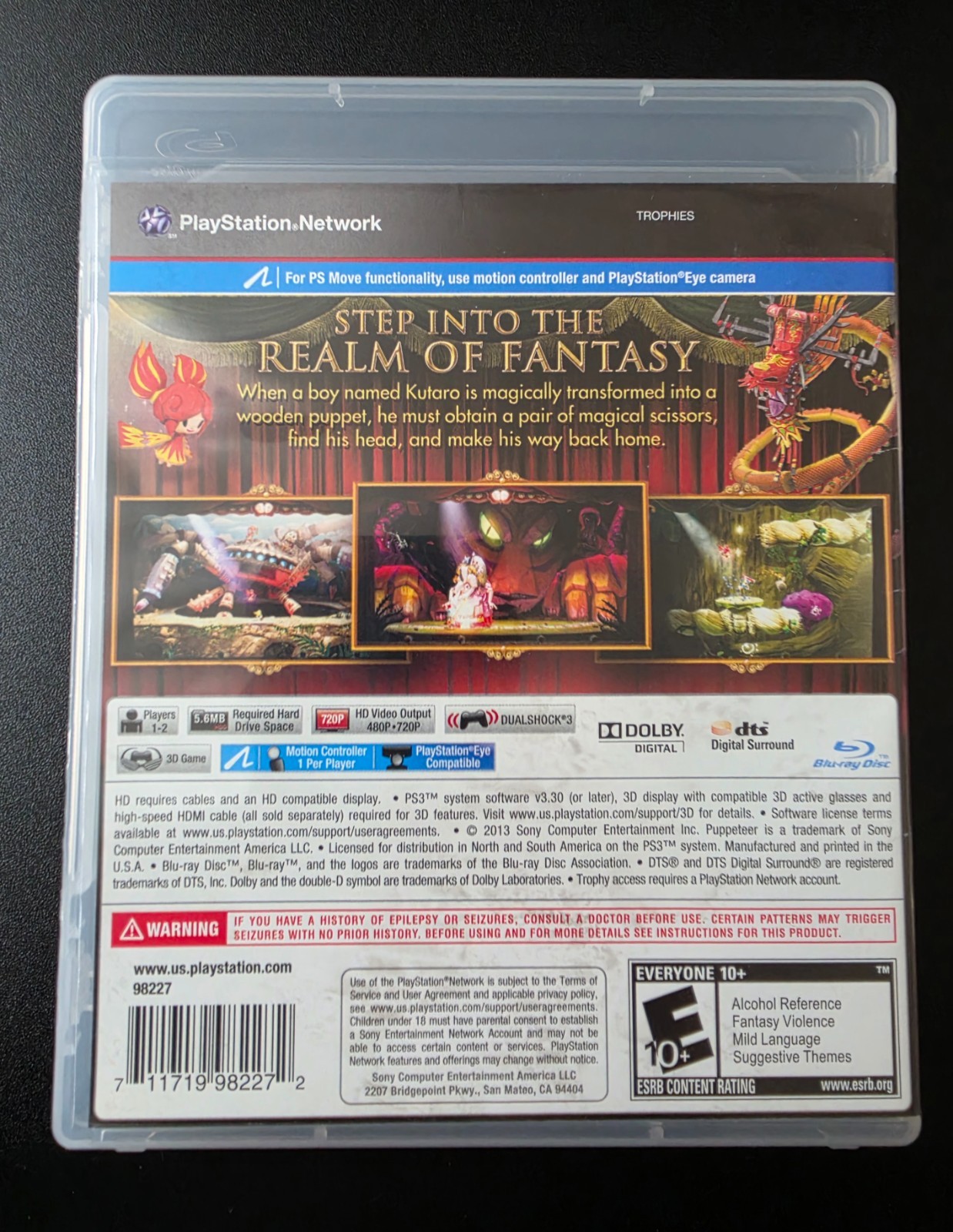 Puppeteer (Sony PlayStation 3, 2013) PS3 with Original Case TESTED RARE
