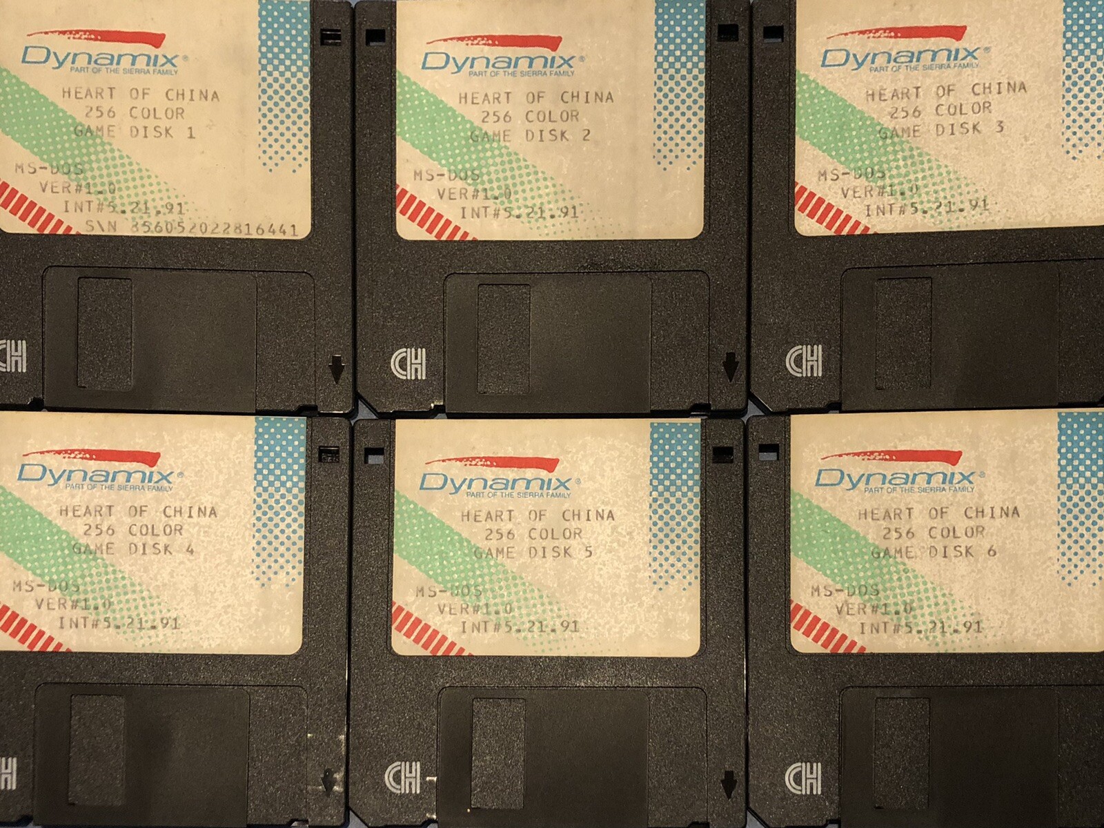 Heart Of China PC Sierra 1991 IBM Tandy MS-DOS 3.5” Discs