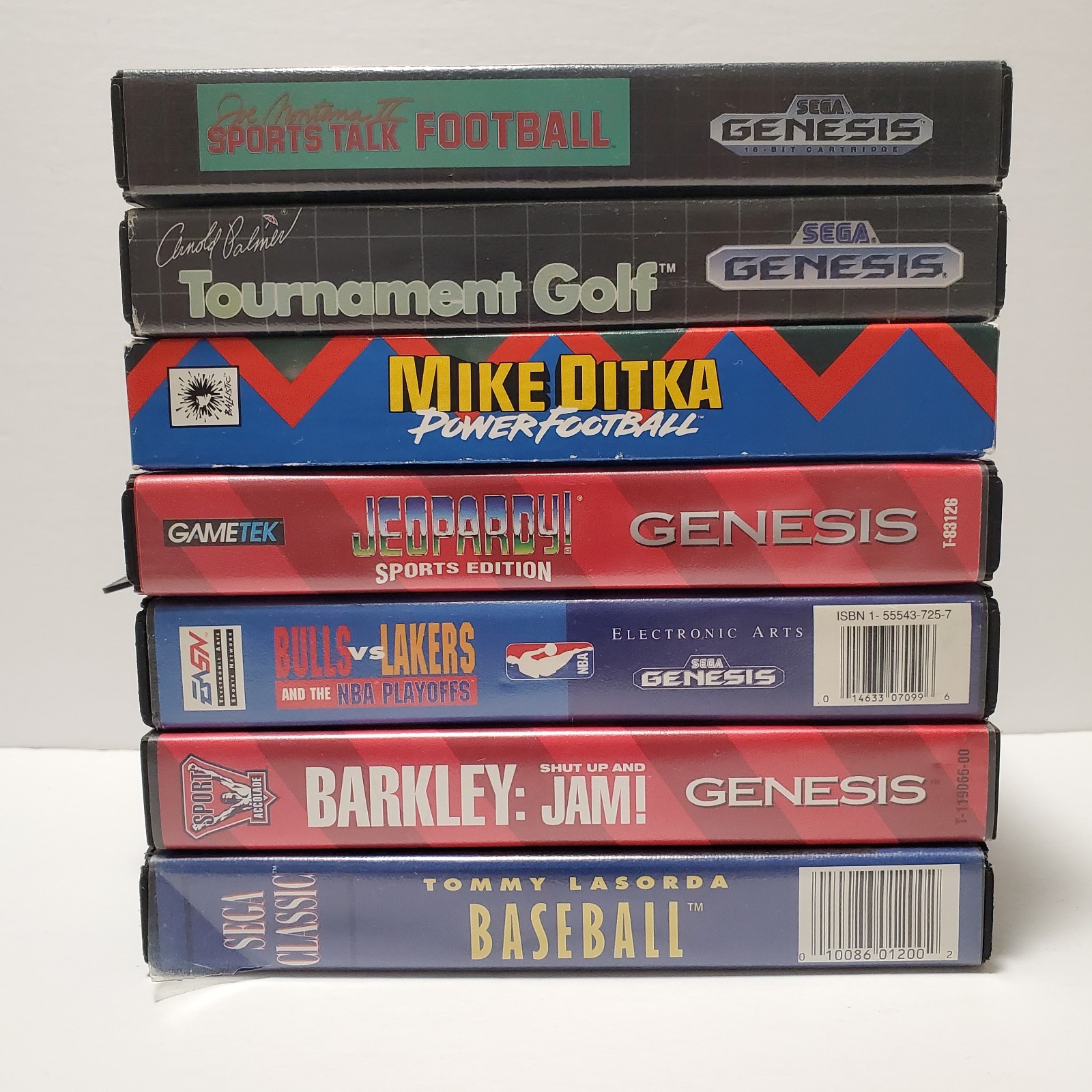 Sega Genesis Mixed Lot – 7 Sports Games Baseball Golf Football Basketball TESTED