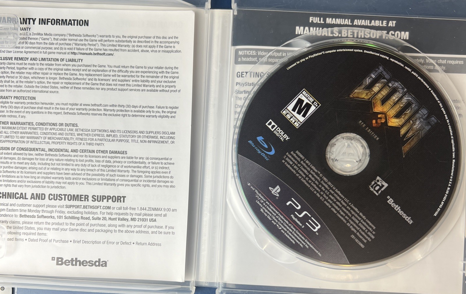 Doom 3 BFG Edition – Sony Playstation 3 / No Poster Or Manual