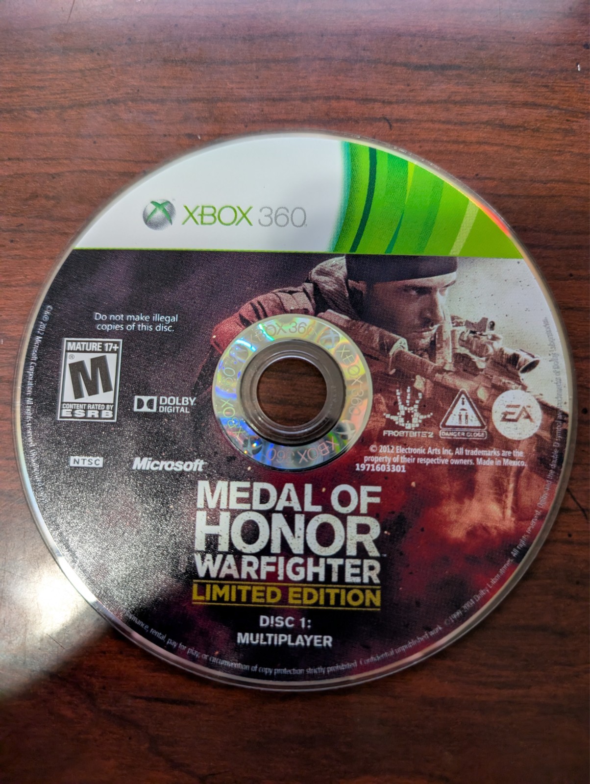 Medal of Honor Warfighter Limited Ed (Xbox 360) NO TRACKING DISC 1 ONLY 6727