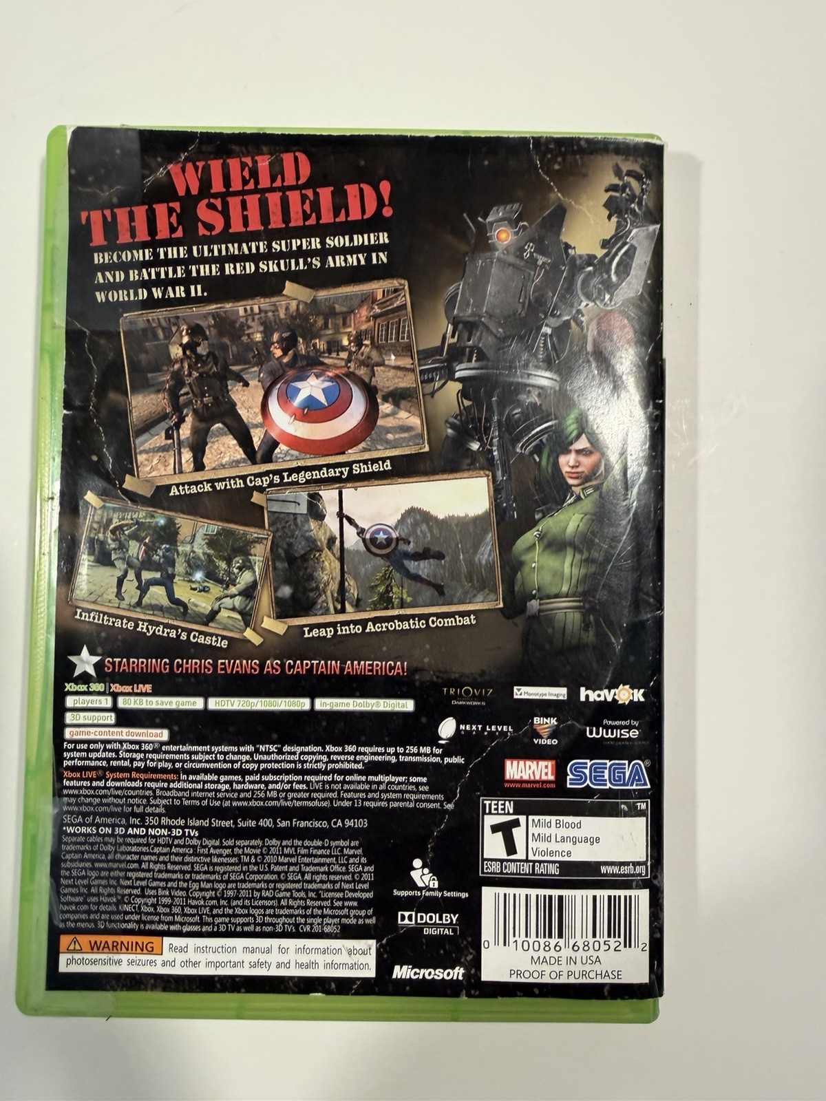 Captain America Super Soldier Xbox 360 Complete CIB Manual Disc Recognized Untes