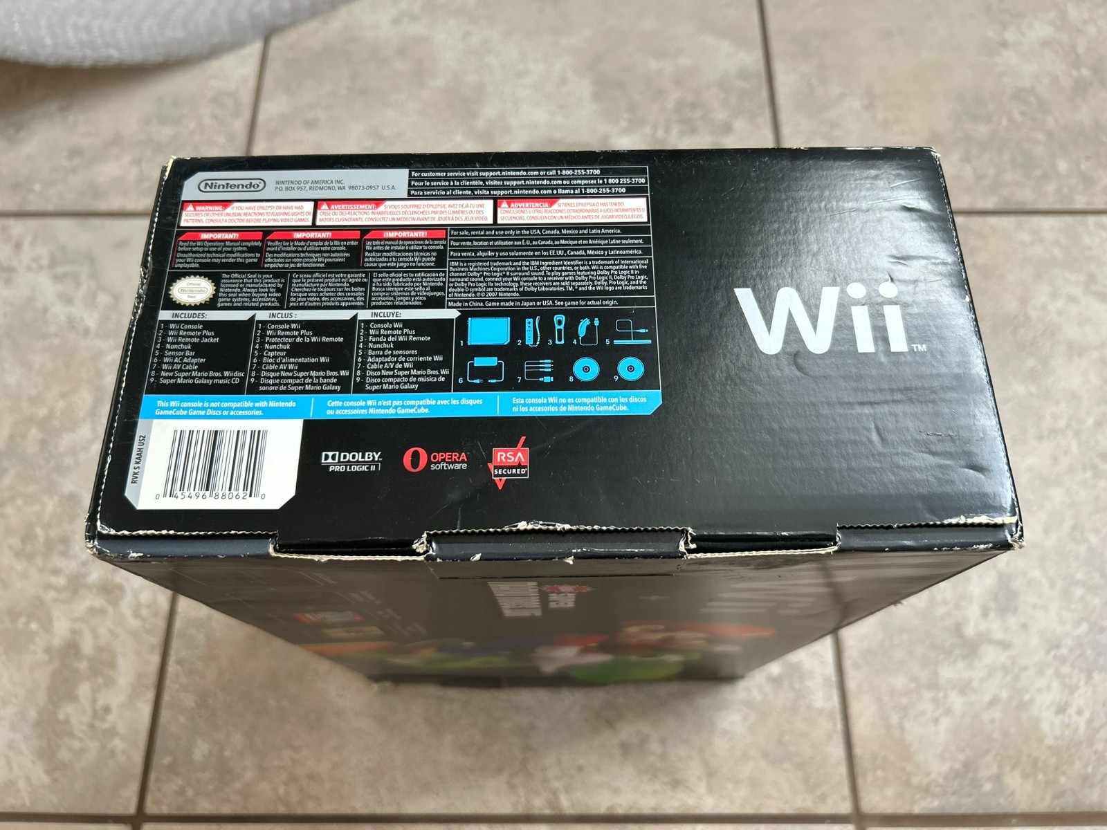 NEW Nintendo Wii Holiday Bundle Black Console New Super Mario Bros. System #2