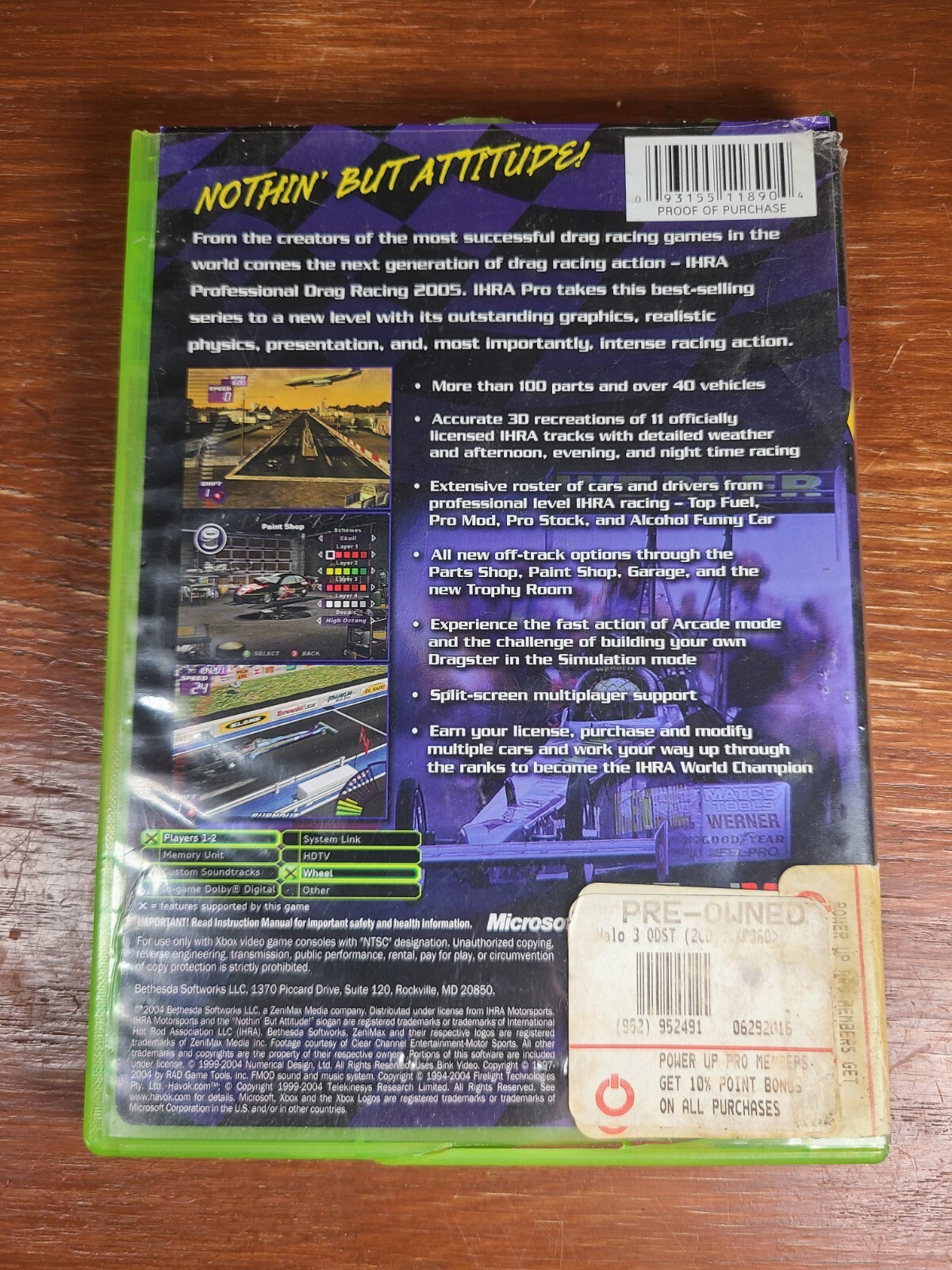 IHRA Professional Drag Racing 2005 (Original Xbox) Complete w/ Manual CIB Tested
