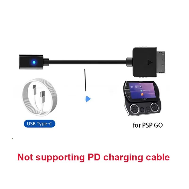 Type C to PSP Go Charging Cable USB Adapter Power Data Cord Sony PSP Go