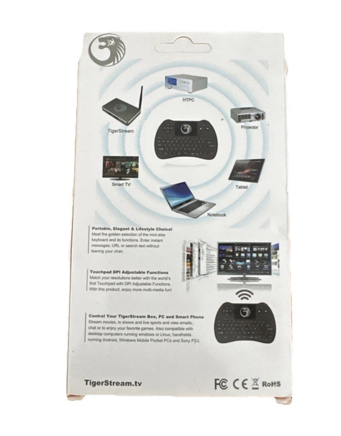 Tiger Stream Backlit Mini Wireless Keyboard/ Mouse Combo Remote Control Smart TV
