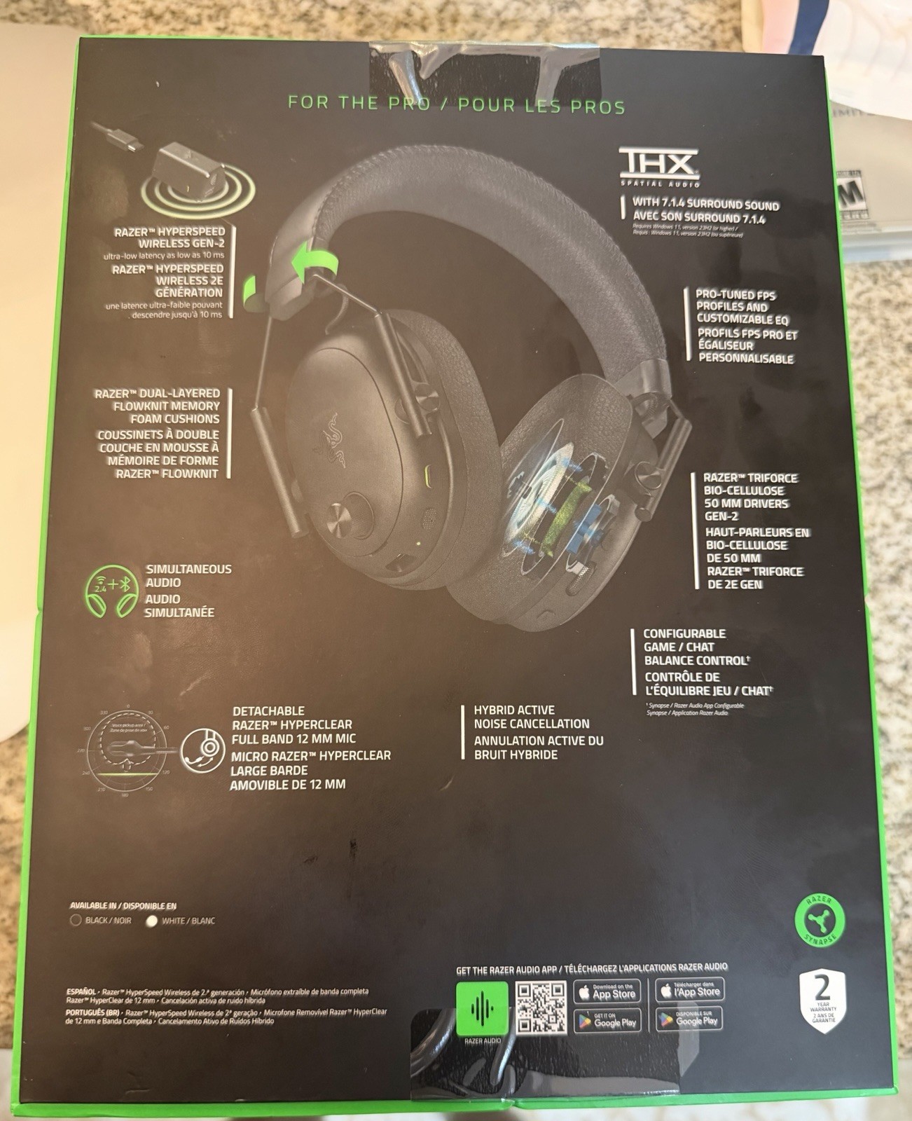 Razer BlackShark V3 Pro Wireless ANC Surround Sound Headset Black BT/3.5mm