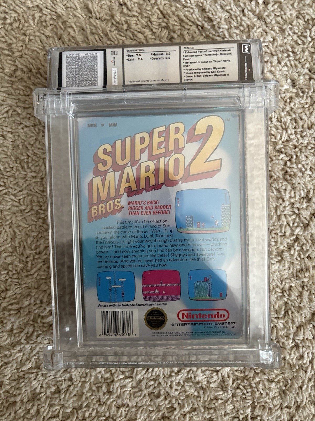Super Mario Bros. 2 (Nintendo NES, 1988) WATA 8.0